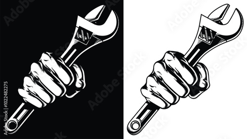 Silhouette Fist Punch Wrench Adjustable Spanner