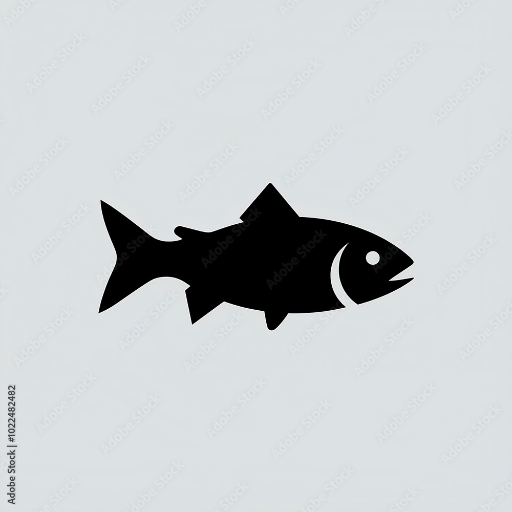 Fish icon Black victor silhouette White background Fish icon Black victor silhouette White background