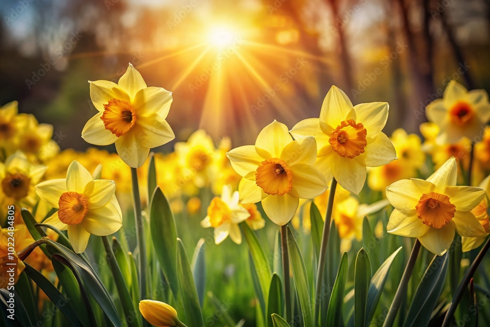 Vibrant Daffodil Cluster in Natural Setting - Candid Photography for Spring Decor and Floral Inspiration Vibrant Daffodil Cluster in Natural Setting - Candid Photography for Spring Decor and Floral Inspiration