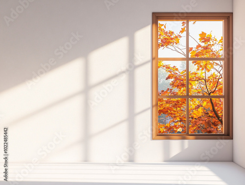 simple room with a window fall zoom background