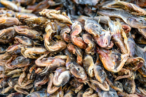 Dried javelin gobius(Acanthogobius hasta) for sale at Chojihang Port near Ganghwa-gun, Korea