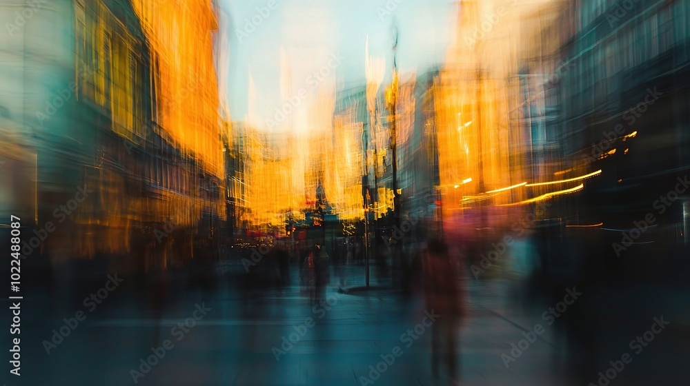 Naklejka premium Abstract Urban Movement in Warm Tones