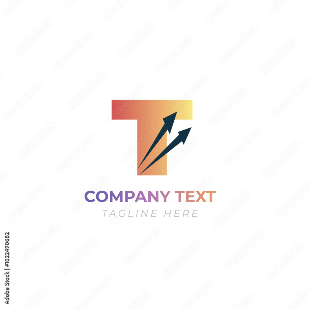 Rising Above Rest a Symbol of Leadership and Achievement T letter monogram with arrow for business Rising Above Rest a Symbol of Leadership and Achievement T letter monogram with arrow for business