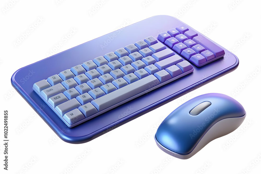 Glossy Keyboard and Mouse on Plain Desk with Ample Copy Space: A Crisp Image Showcasing a Clean and Organized Workspace Highlighting Efficiency and Happiness in Working from Home. Glossy Keyboard and Mouse on Plain Desk with Ample Copy Space: A Crisp Image Showcasing a Clean and Organized Workspace Highlighting Efficiency and Happiness in Working from Home.