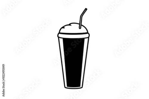 Milkshake | vector silhouette illustration on white background