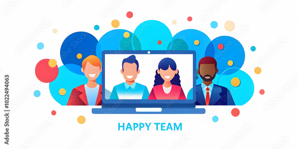 Bokeh Digital Art of a Happy Remote Team Collaborating Online with Colorful Abstract Silhouettes Representing Joyful Teamwork Concept in Stock Photography Bokeh Digital Art of a Happy Remote Team Collaborating Online with Colorful Abstract Silhouettes Representing Joyful Teamwork Concept in Stock Photography