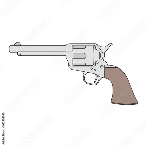 kids drawing Vector illustration cowboy firearm flat cartoon isolated