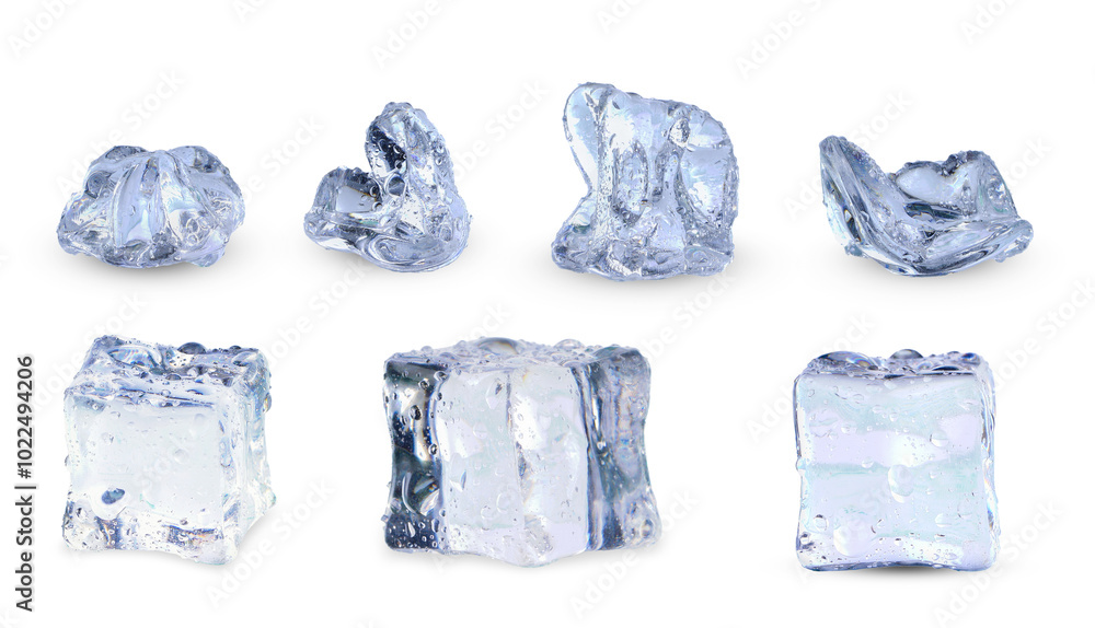 Obraz premium fake Ice cube isolated on white background