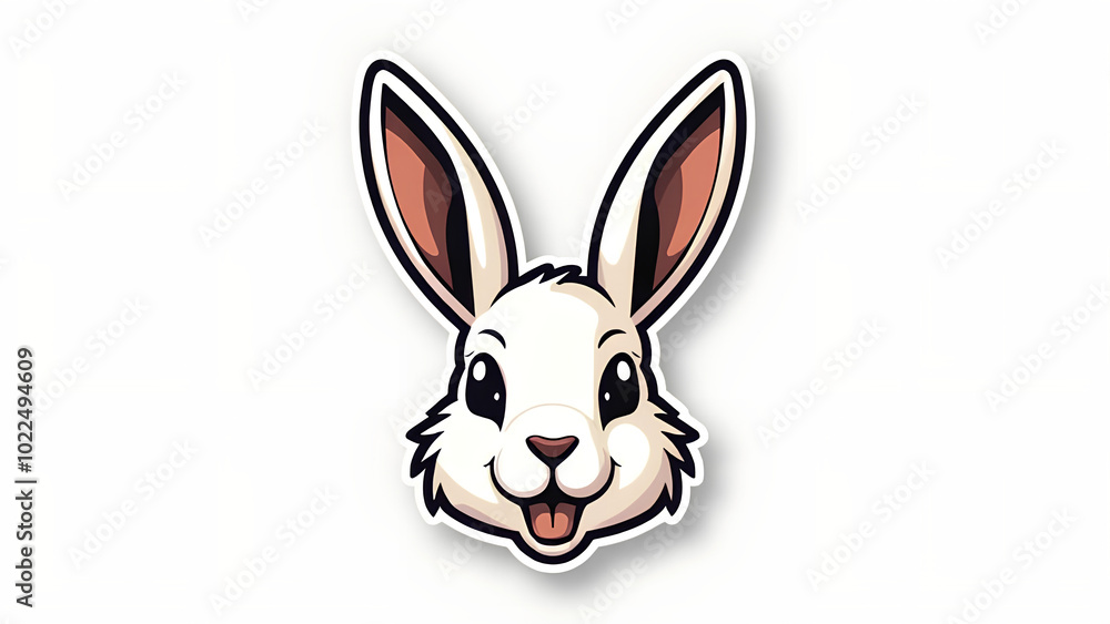 Fototapeta premium Rabbit Head logo sticker vector illustration art design