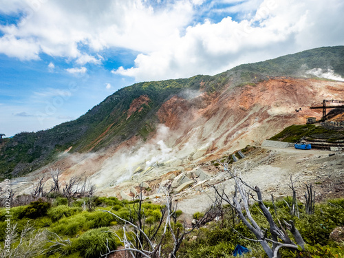 Owakudani volcanic valley in 1251 Hakone, Ashigarashimo District, Kanagawa, Japan photo