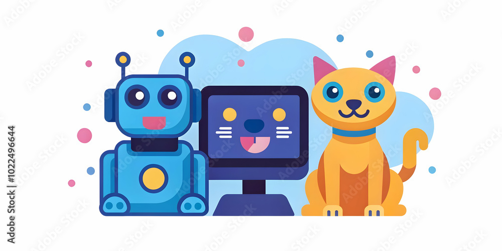 Close Up of Pet and Family's Robotic Assistant: Showcasing Technology Integration with Pets for Enhanced Connection in Stock Photo Close Up of Pet and Family's Robotic Assistant: Showcasing Technology Integration with Pets for Enhanced Connection in Stock Photo