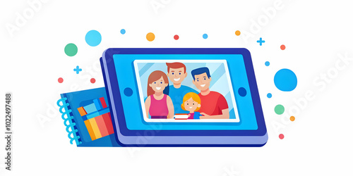 Family Sharing Stories: Digital Scrapbook Fun with Bokeh Memories, Capturing Emotions and Bonding Through Technology in Family Photography