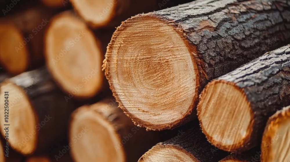 Natural Textures of Stacked Wooden Logs in Close-up Detail for Construction and Environmental Concepts Natural Textures of Stacked Wooden Logs in Close-up Detail for Construction and Environmental Concepts
