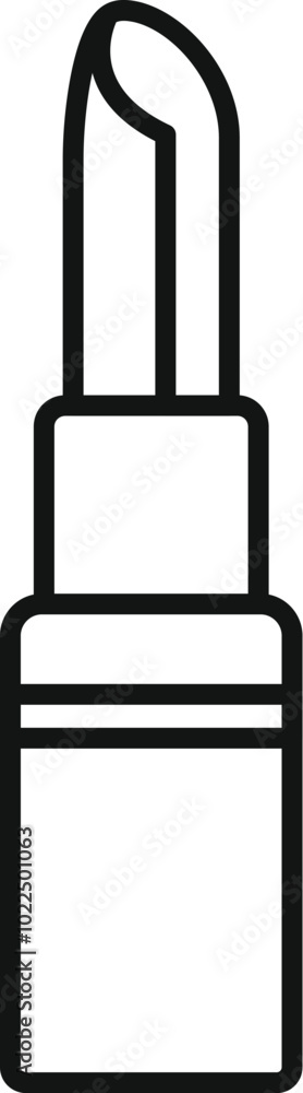 Simple black outline of a lipstick, a classic symbol of beauty and cosmetics Simple black outline of a lipstick, a classic symbol of beauty and cosmetics
