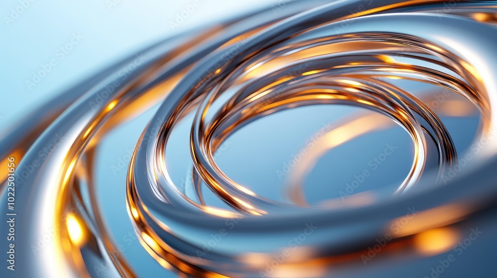 Elegant Swirling Metal Design with Soft Lighting Effects Elegant Swirling Metal Design with Soft Lighting Effects
