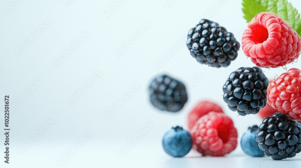 Fresh Berries Arrangement on a Light Background Fresh Berries Arrangement on a Light Background