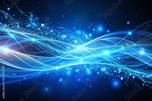 Abstract Blue Lines and Particles Background in 4K - Stunning Panoramic Photography for Digital Art and Design