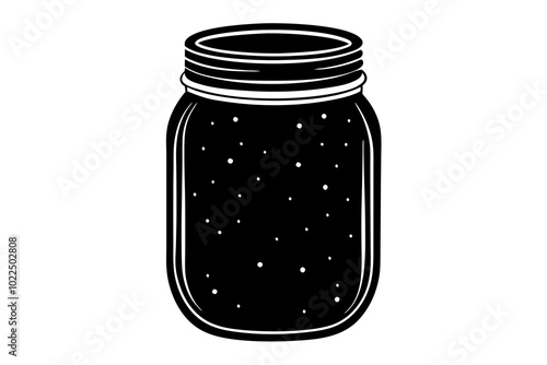 Mason Jar | vector silhouette illustration on white background