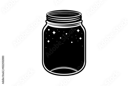 Mason Jar | vector silhouette illustration on white background