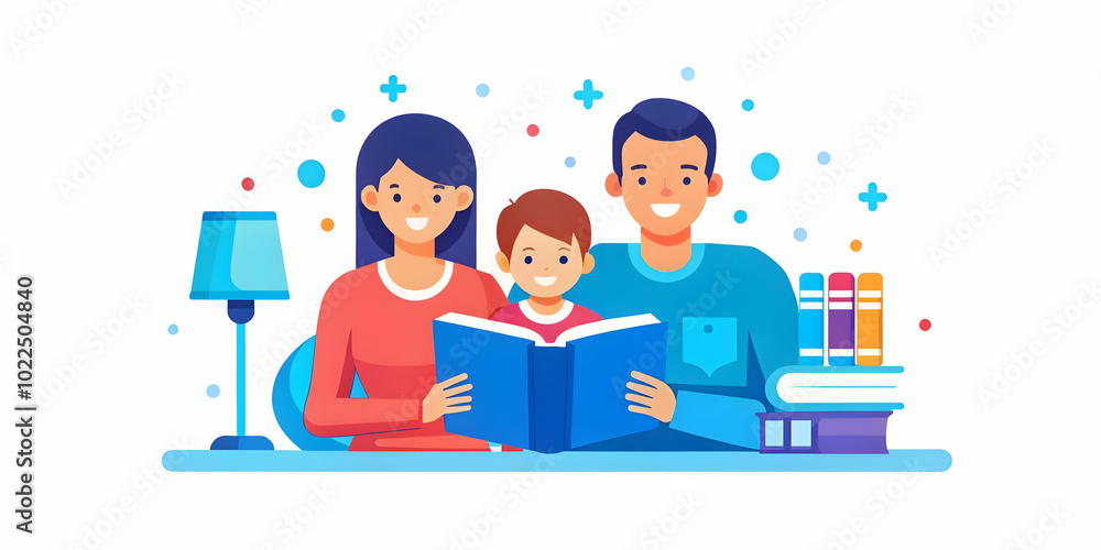 Candid Family Reading Together in Cozy Bookstore Corner: Heartfelt Moment of Shared Curiosity and Intimate Learning in Warm Lighting Candid Family Reading Together in Cozy Bookstore Corner: Heartfelt Moment of Shared Curiosity and Intimate Learning in Warm Lighting