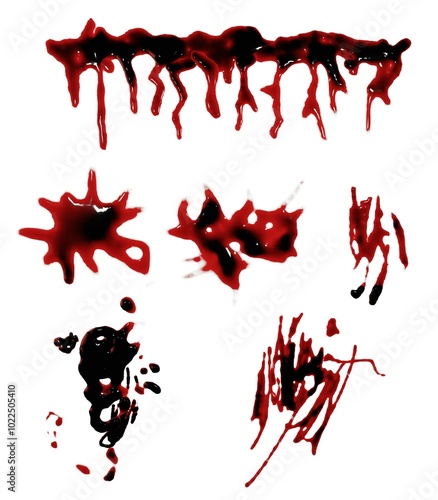 3d render of blood stain, splatter or spatter for crime scene or violence concept