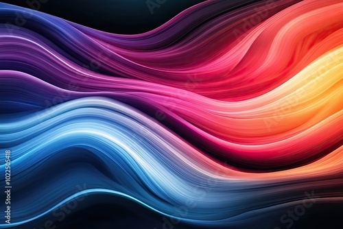 Abstract Colorful Swirling Lines on a Black Background