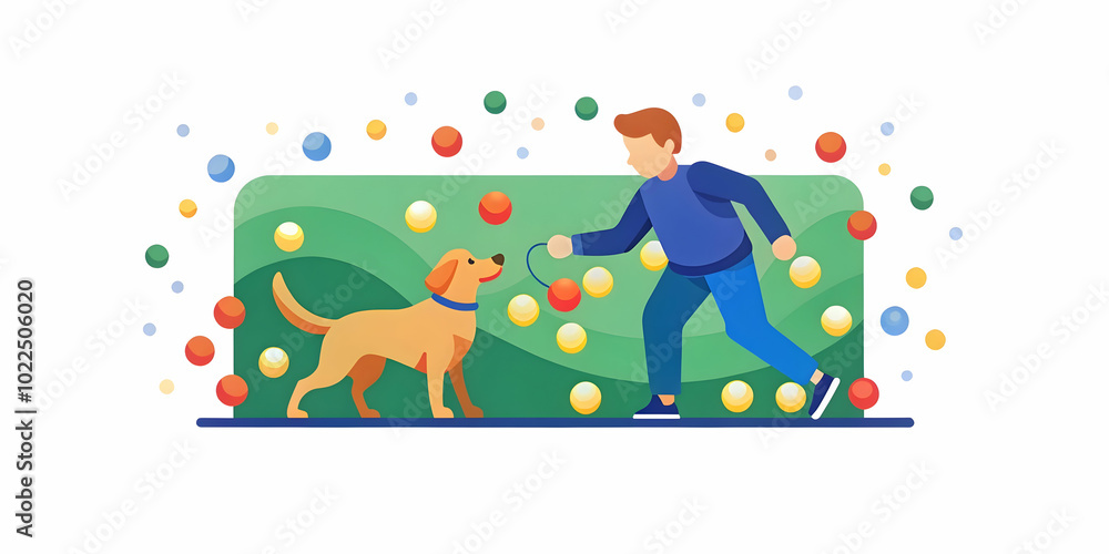 Bokeh Lights Framing Joyful Moments: Person and Dog Playing Fetch in a Softly Focused Therapeutic Scene Bokeh Lights Framing Joyful Moments: Person and Dog Playing Fetch in a Softly Focused Therapeutic Scene