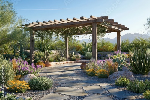 garden with pergola