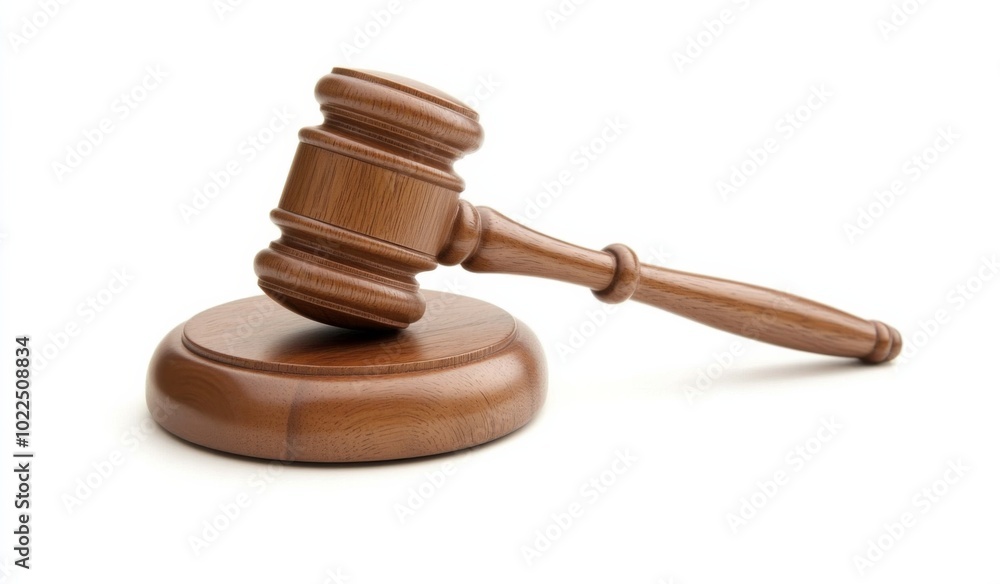 Simple vector graphic of an open wooden gavel on a white background Simple vector graphic of an open wooden gavel on a white background
