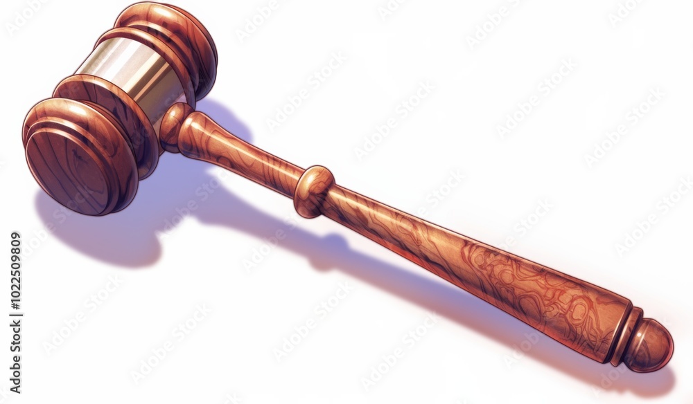 Simple vector graphic of an open wooden gavel on a white background Simple vector graphic of an open wooden gavel on a white background