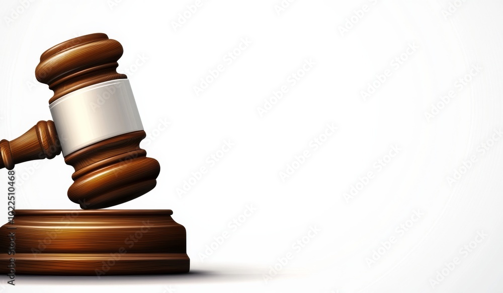 Simple vector graphic of an open wooden gavel on a white background Simple vector graphic of an open wooden gavel on a white background