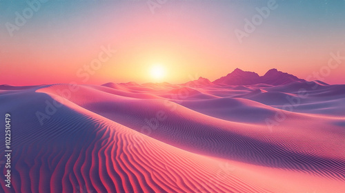 desert under a gradient starry sky, symbolizing isolation, mystery, and the beauty of nature’s simplicity. The dunes represent resilience and the timelessness of Earth's landscapes