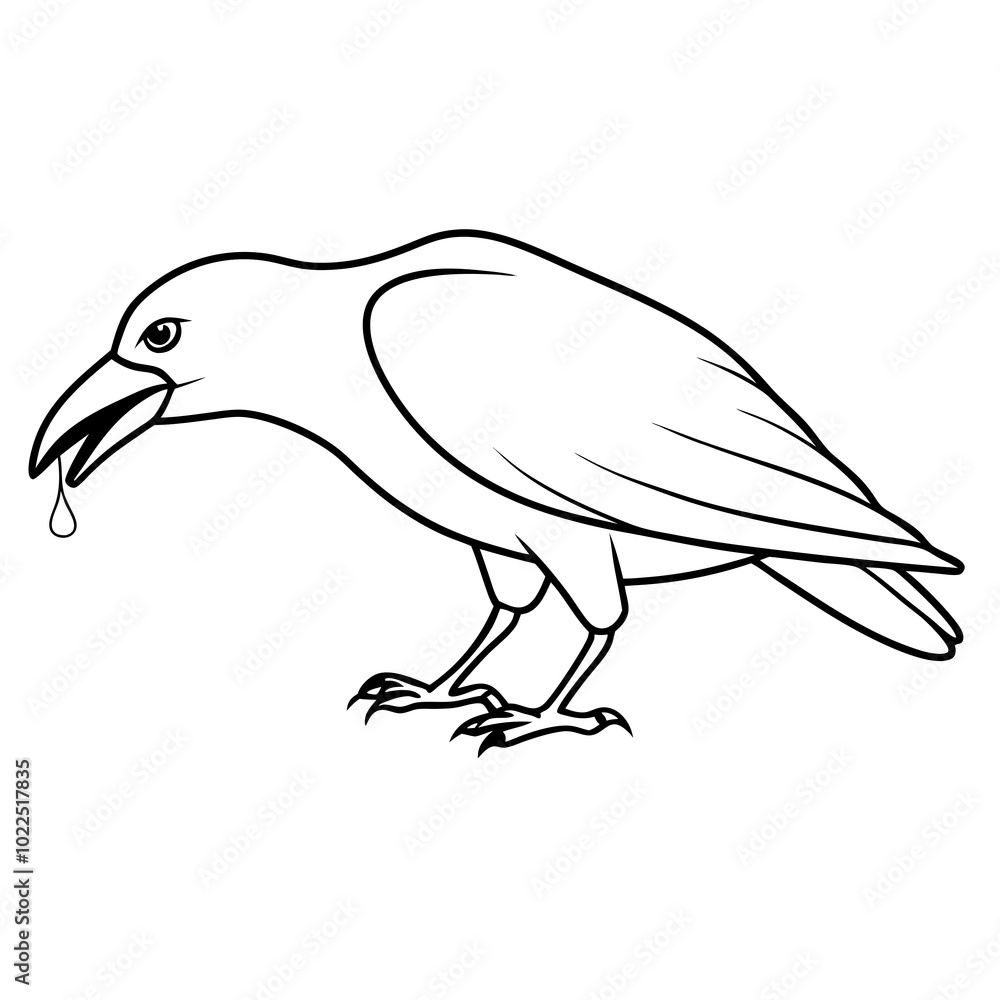Obraz premium black-crow-eating