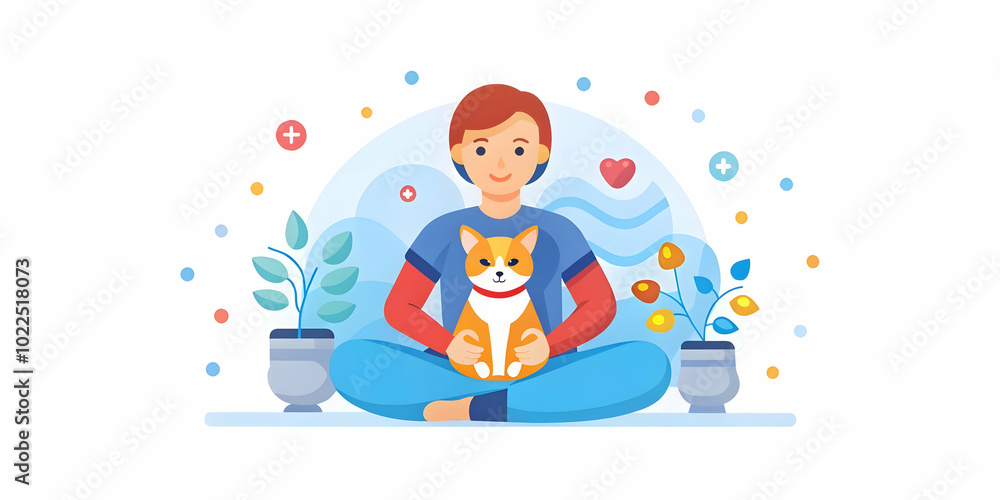 Soft Abstract of Person and Cat Relaxing with Warm Colors - Tranquil Pet Therapy Concept in Photo Stock Soft Abstract of Person and Cat Relaxing with Warm Colors - Tranquil Pet Therapy Concept in Photo Stock