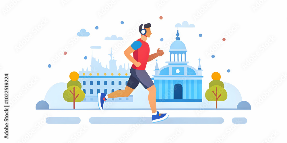 Candid Photograph of a Runner with Smart Earbuds in Madrid: Capturing Coaching Feedback and Personal Milestones While Jogging Through Retiro Park Candid Photograph of a Runner with Smart Earbuds in Madrid: Capturing Coaching Feedback and Personal Milestones While Jogging Through Retiro Park