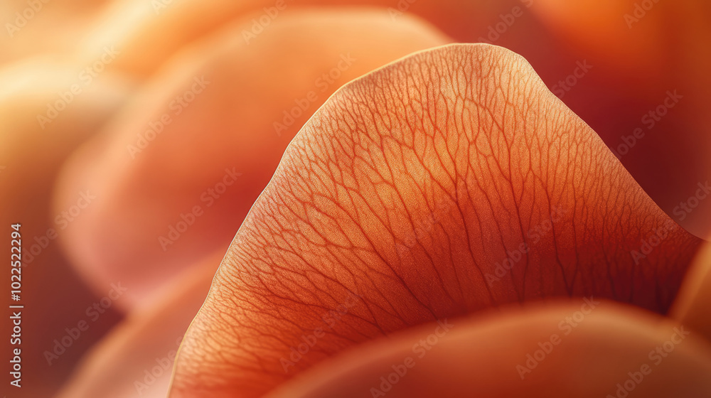 Delicate leaf texture with fine veins in soft warm tones Delicate leaf texture with fine veins in soft warm tones