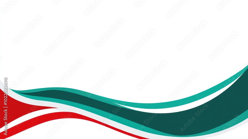 Abstract design with flowing lines in red, teal, and white for a modern aesthetic. Abstract design with flowing lines in red, teal, and white for a modern aesthetic.