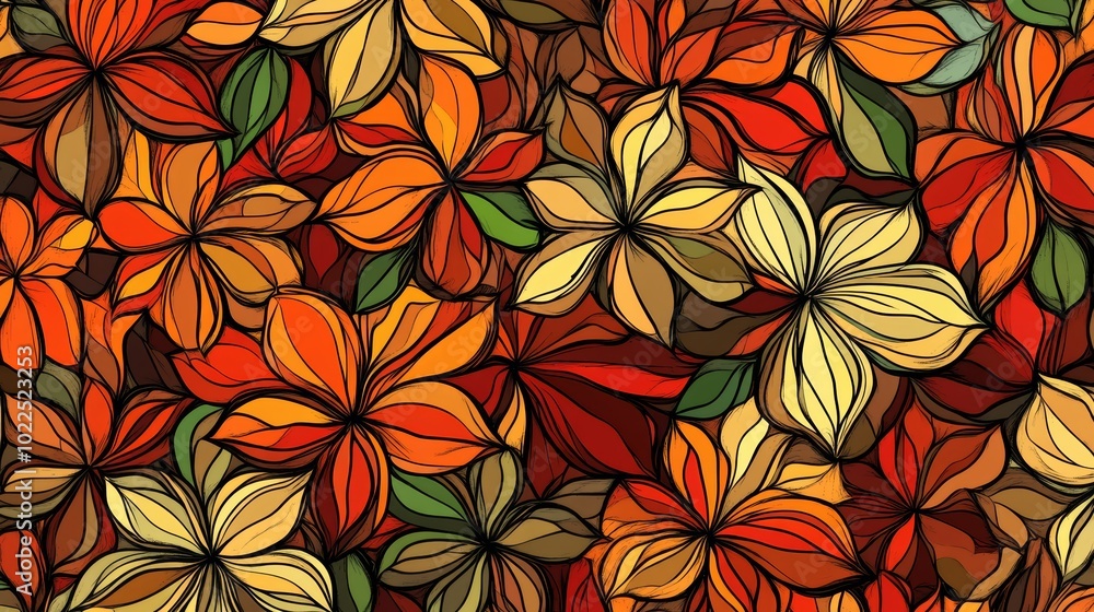 Seamless leaves pattern, modern design for fashion prints and contemporary aesthetics Seamless leaves pattern, modern design for fashion prints and contemporary aesthetics