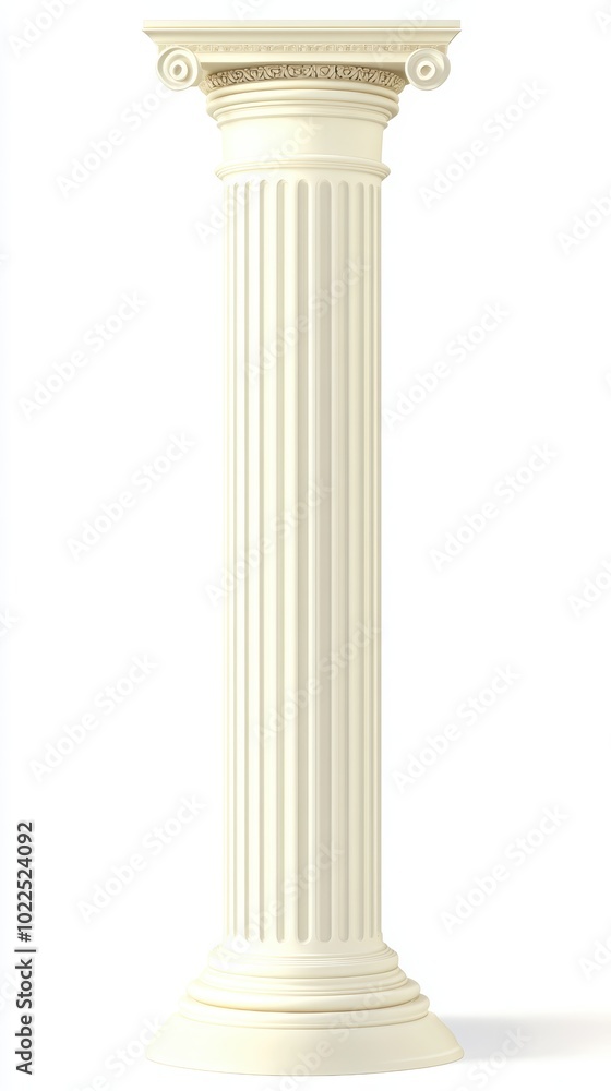 Classic white ancient column isolated on white background Classic white ancient column isolated on white background