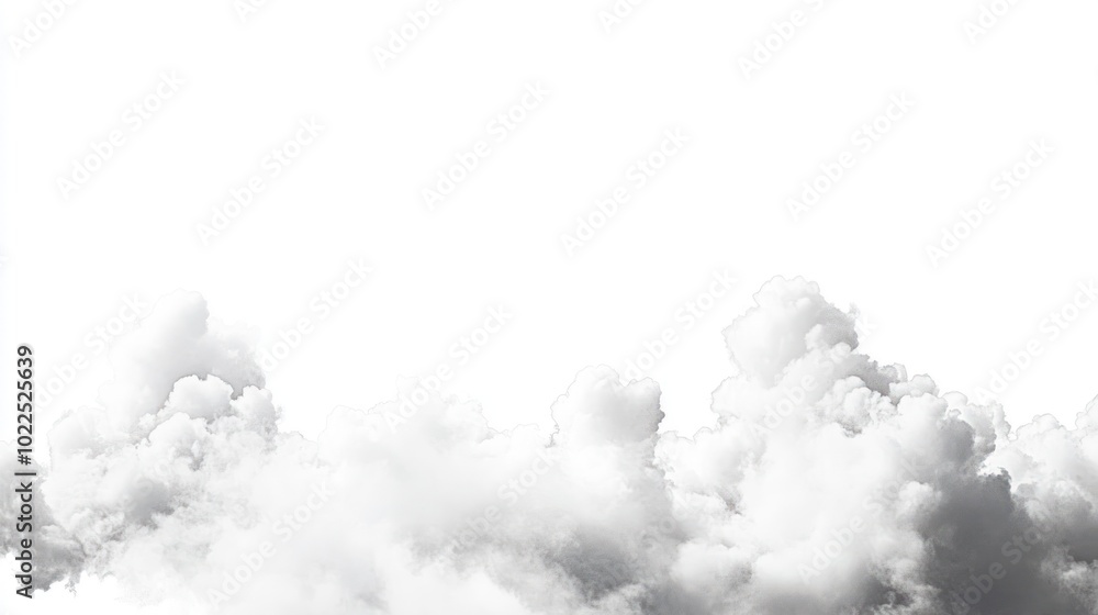 A collection of fluffy white clouds against a bright background. A collection of fluffy white clouds against a bright background.
