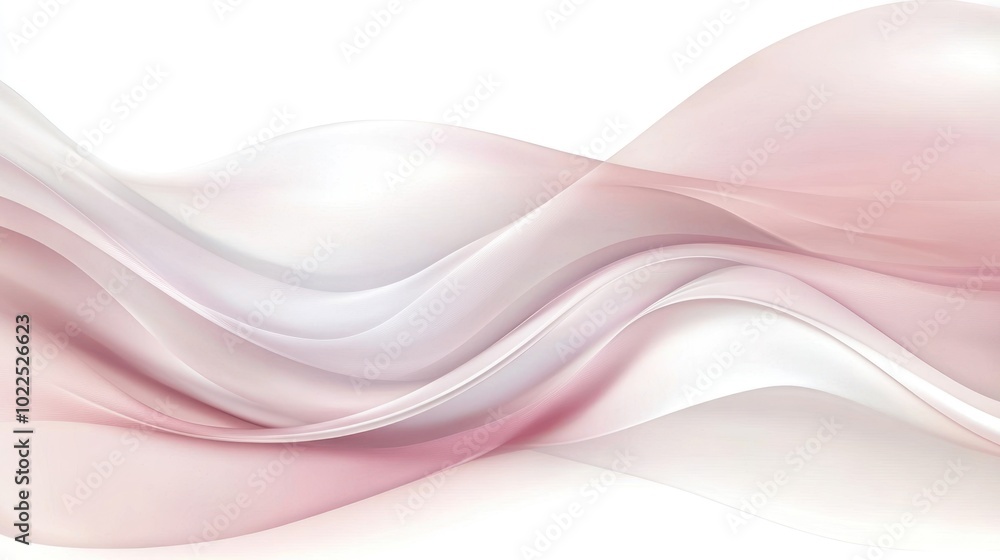 Abstract flowing waves in soft hues of pink and white, conveying a sense of calm and movement. Abstract flowing waves in soft hues of pink and white, conveying a sense of calm and movement.