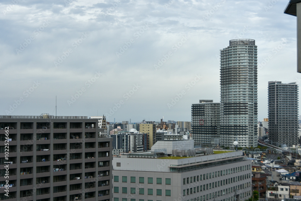 Naklejka premium 都市風景 ビルから眺める東京のビル群