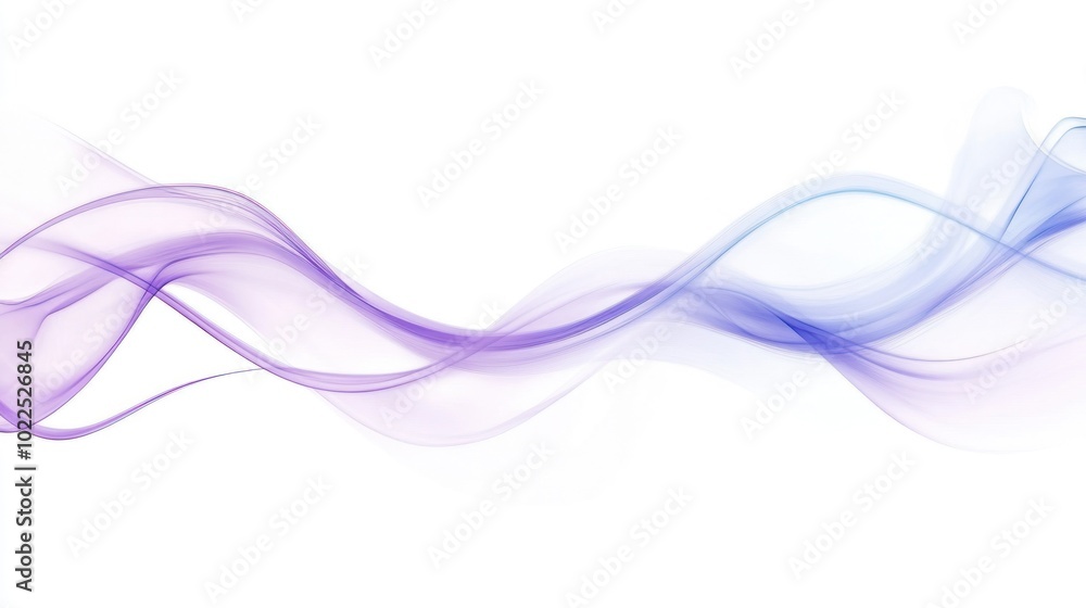 Abstract flowing waves in purple and blue hues on a white background. Abstract flowing waves in purple and blue hues on a white background.