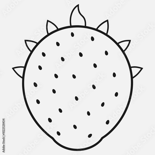 Vector illustration of an apple and black and white flower
