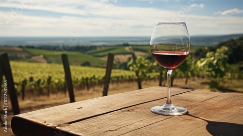 serene red wine in glass