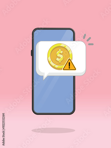 Smartphone Coin Push Notification Chat Reminder
