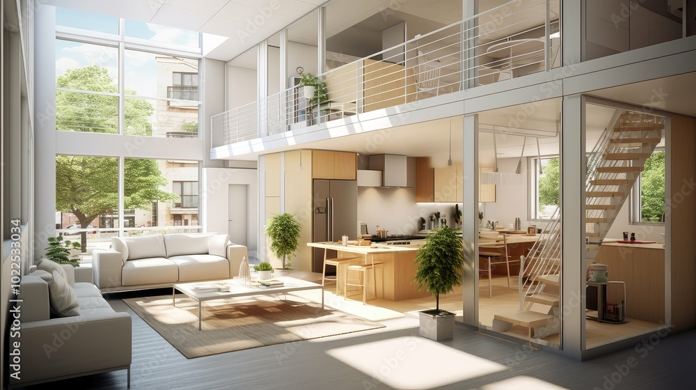 Fototapeta premium spacious modular housing construction