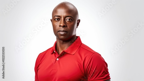 vibrant man in red polo photo