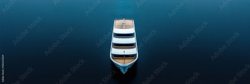A Majestic Ferry Boat Sails Across Calm Waters A Majestic Ferry Boat Sails Across Calm Waters
