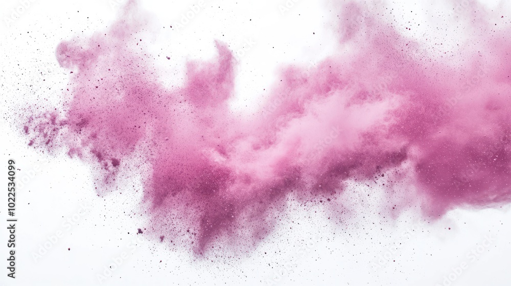 A vibrant cloud of pink powder creating a dynamic visual effect. A vibrant cloud of pink powder creating a dynamic visual effect.